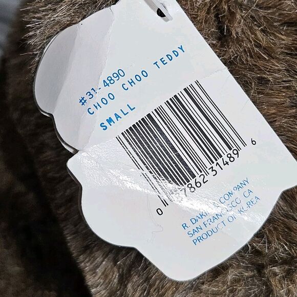 Vtg Dakin Choo Choo Teddy Bear Plush 80s Toy Pillow Soft Brown Handmade 1987 - Picture 3 of 12